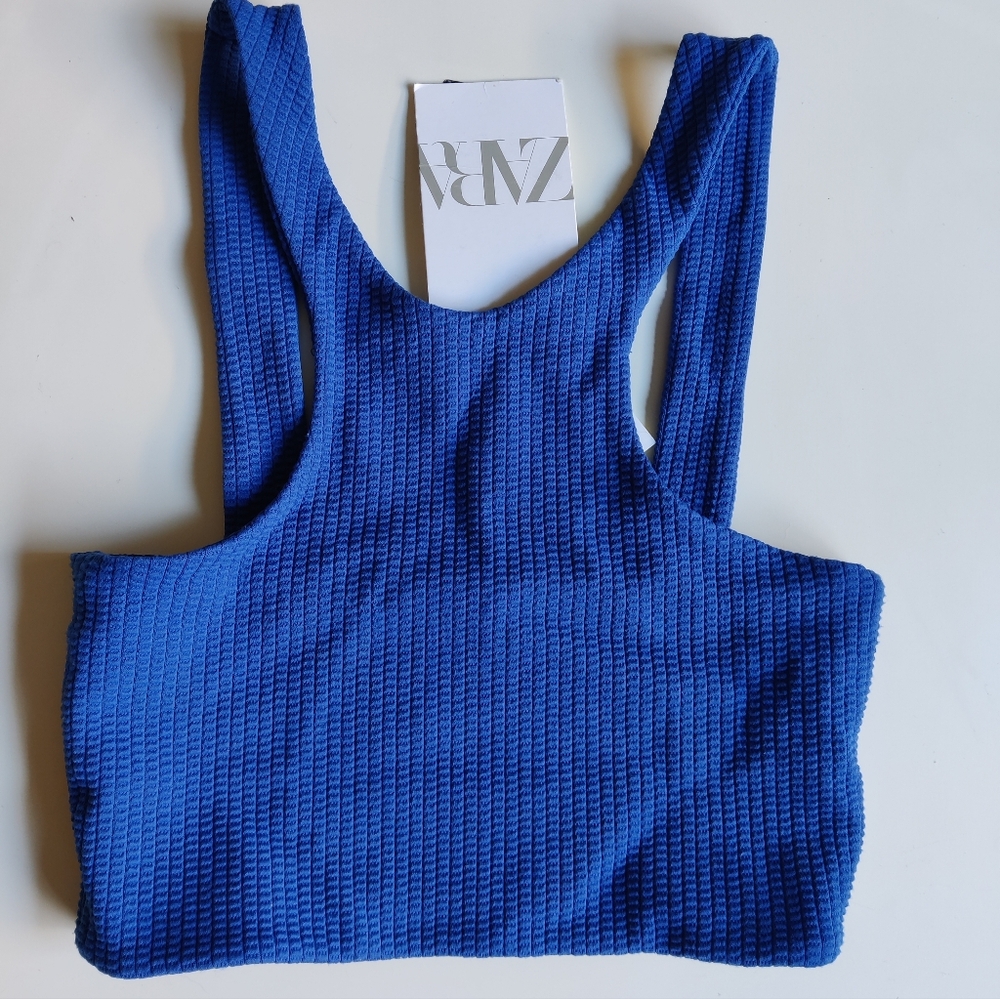 Zara blue crop top